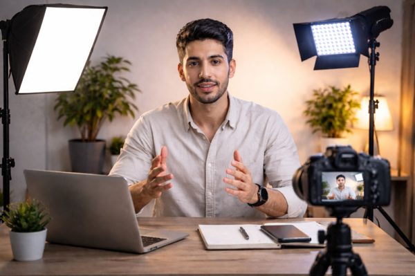 چیدمان نور سه‌نقطه‌ای برای کلاس آنلاین